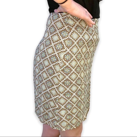 Vintage Ann Taylor 80s, 90s Knee Length Paisley Print Sheer Country Skirt Sz. 8 - Picture 4 of 9